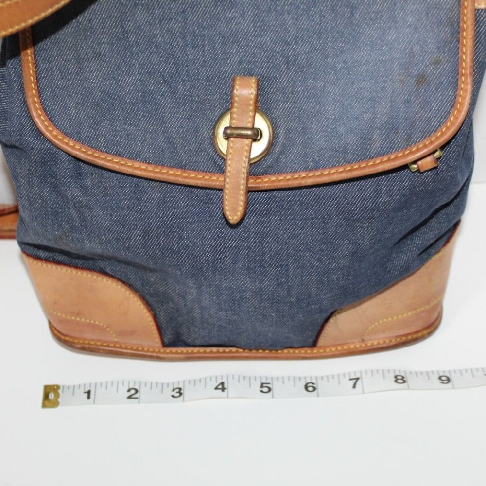 Vintage Dooney & Bourke Blue Denim & Leather Backpack Purse USA Made H13008 - Picture 10 of 15